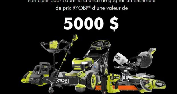 Gagnez Un ensemble d'outils électriques RYOBI de 5000 $