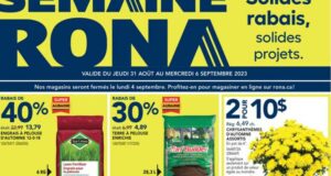 Circulaire Rona du 31 août au 6 septembre 2023