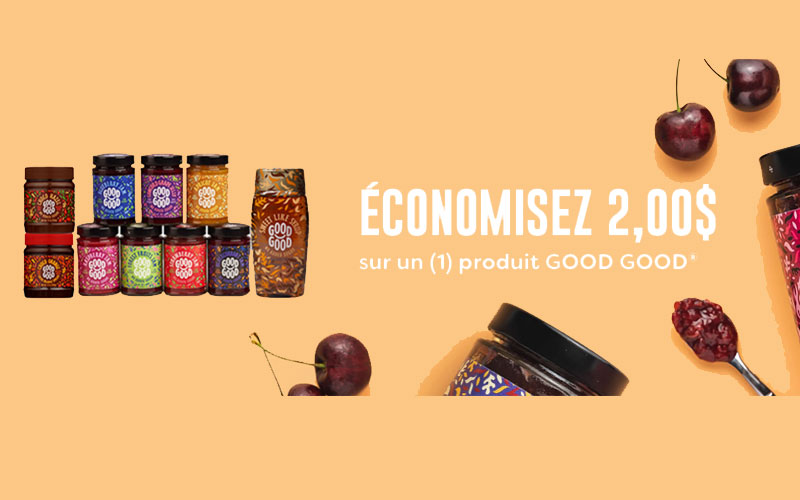 Coupon de 2 $ sur les produits Good Good