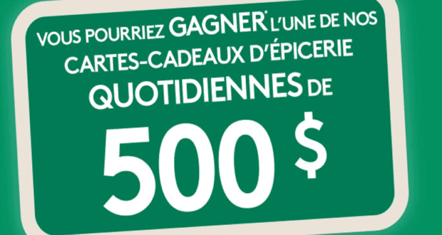 Gagnez 80 cartes-cadeaux d’épicerie de 500 $ chacune