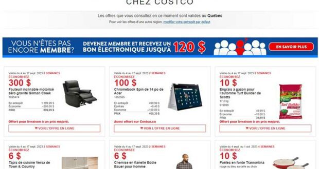 Circulaire Costco du 4 septembre au 17 septembre 2023