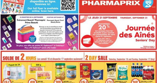 Circulaire Pharmaprix du 16 septembre au 22 septembre 2023