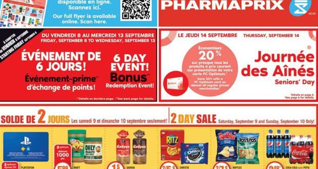 Circulaire Pharmaprix du 9 septembre au 15 septembre 2023