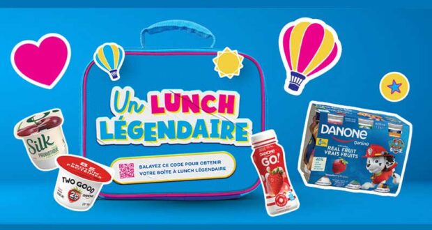 Obtenez une boîte à lunch et des autocollants Danone GRATUITS