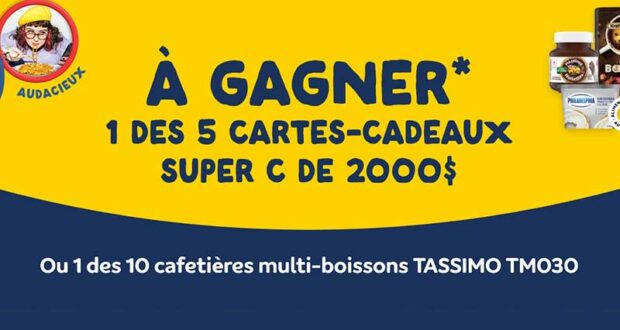 Remportez 5 cartes cadeaux épicerie Super C de 2000 $ chacune