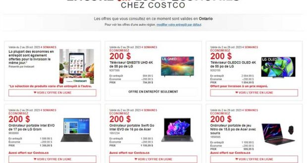 Circulaire Costco du 2 octobre au 29 octobre 2023