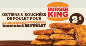 BURGER KING 8 Bouchées de Poulet à 2 $