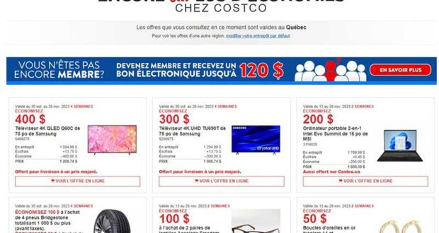 Circulaire Costco du 13 novembre au 26 novembre 2023