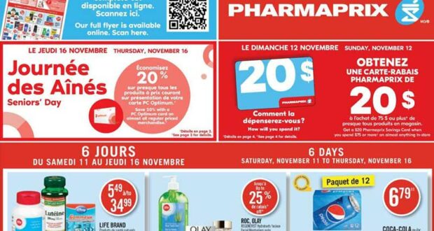 Circulaire Pharmaprix du 11 novembre au 17 novembre 2023