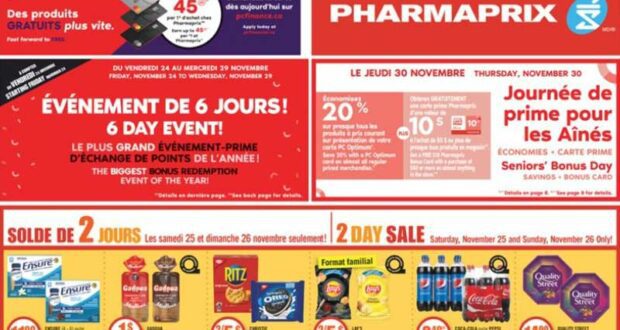 Circulaire Pharmaprix du 25 novembre au 1 décembre 2023