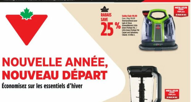 Circulaire Canadian Tire Du 28 décembre au 3 janvier 2024