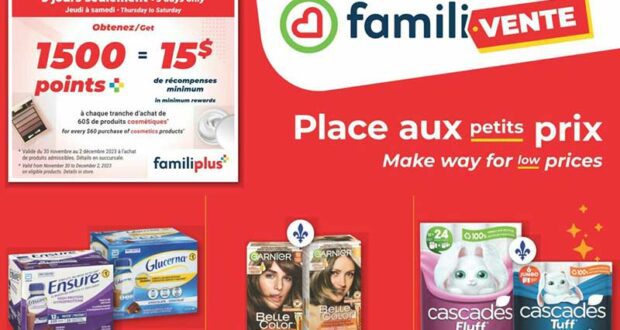 Circulaire Familiprix Du 30 novembre au 6 décembre 2023