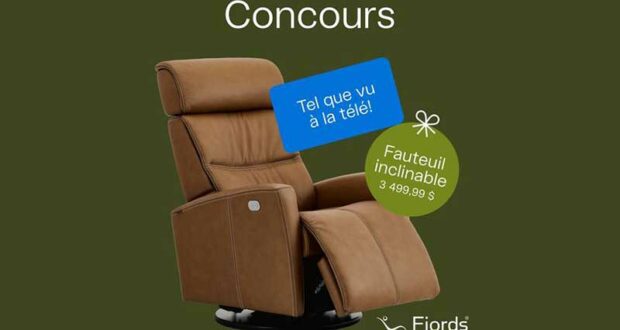 Gagnez Un fauteuil inclinable motorisé en cuir FJORDS (3500 $)