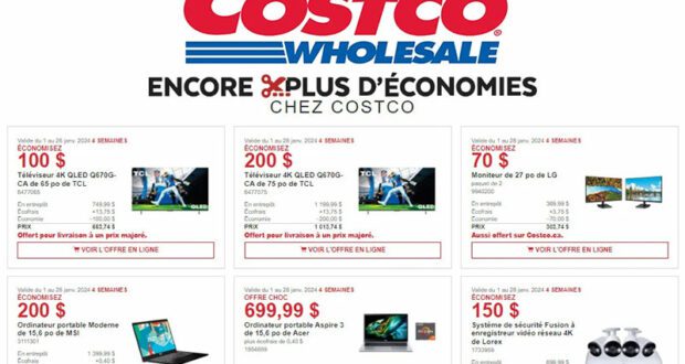 Circulaire Costco du 1 janvier au 28 janvier 2024