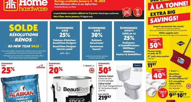 Circulaire Home Hardware du 4 janvier au 10 janvier 2024