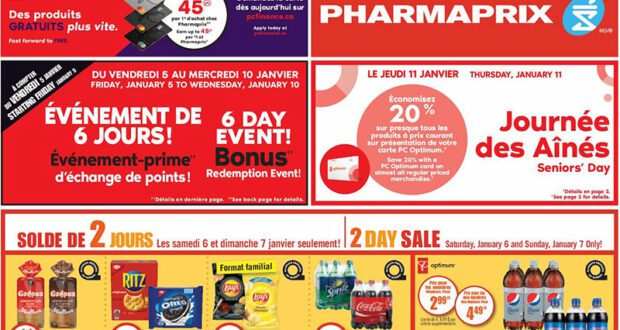 Circulaire Pharmaprix du 6 janvier au 12 janvier 2024