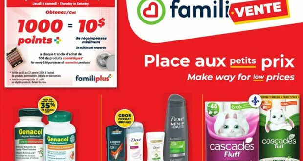 Familiprix Circulaire du 25 janvier au 31 janvier 2024