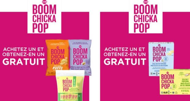 GRATUIT Un produit de maïs éclaté Angie’s BoomChickaPop