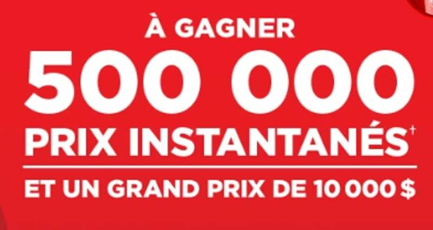 Gagnez 10 000 $ en argent + 500 000 prix instantanés