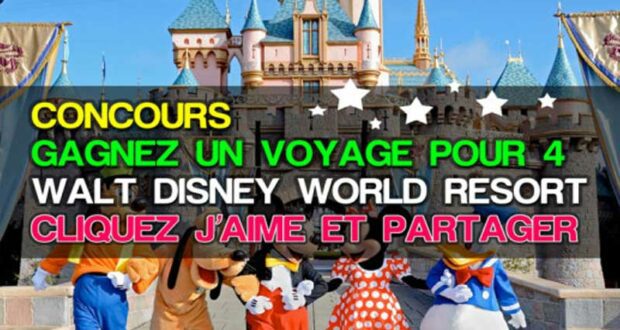 Gagnez un voyage Disney pour 4 en Californie (12959 $)