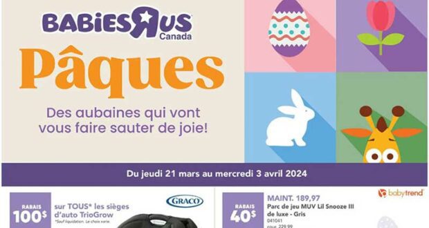 Circulaire Babies R Us du 21 mars au 3 avril 2024