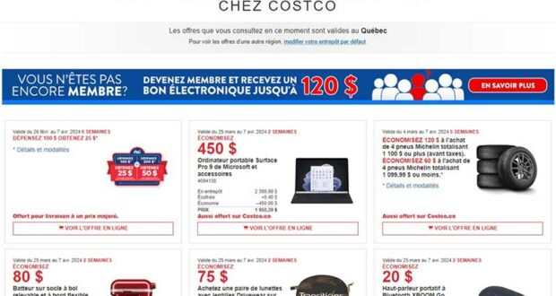 Circulaire Costco du 25 mars au 7 avril 2024