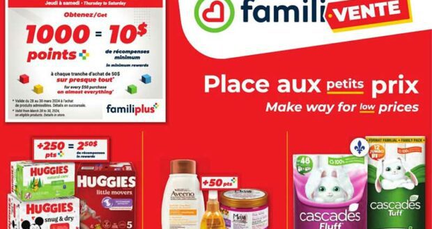 Circulaire Familiprix du 28 mars au 3 avril 2024