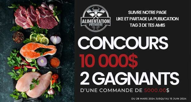 Gagnez 2 commandes Alimentation Première de 5000 $ chacune