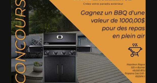 Gagnez un BBQ d’une valeur de 1000 $