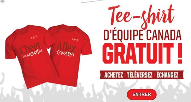 100 000 Tee-shirts d’Equipe Canada GRATUITS