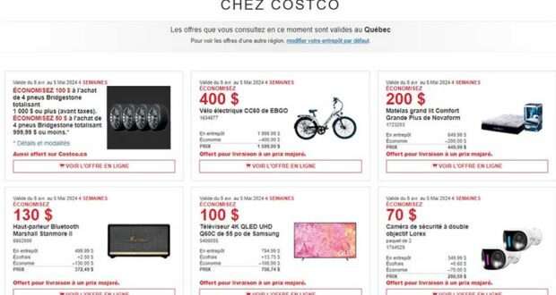 Circulaire Costco du 8 avril au 5 mai 2024