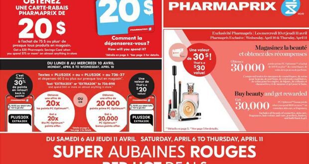 Circulaire Pharmaprix du 6 avril au 12 avril 2024