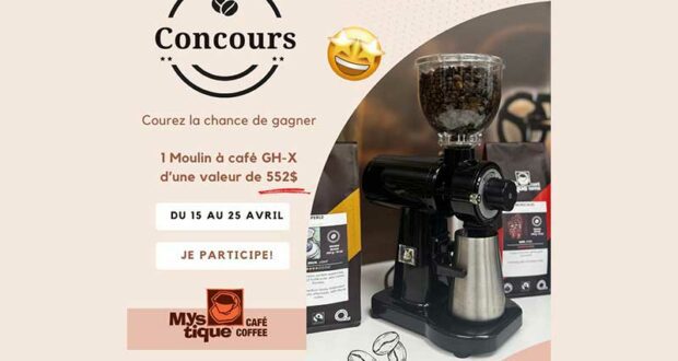 Gagnez un Moulin à café de 552 $