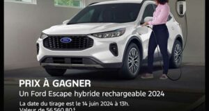 Gagnez un véhicule hybride Ford Escape 2024 (56.560 $)