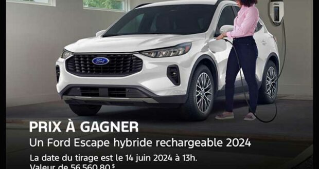 Gagnez un véhicule hybride Ford Escape 2024 (56.560 $)