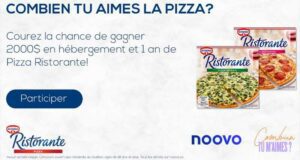 Gagnez 2000 $ en hébergement et 1 an de Pizza Ristorante
