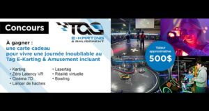 Gagnez 500 $ chez TAG E-Karting & Amusement