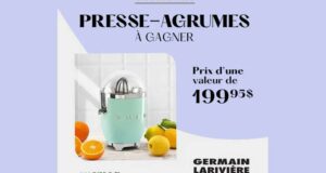 Gagnez un presse-agrume SMEG de 199.95$