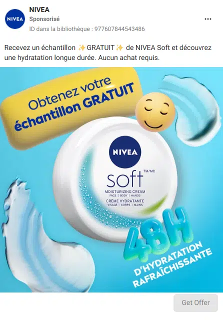 crème hydratante Nivea Soft