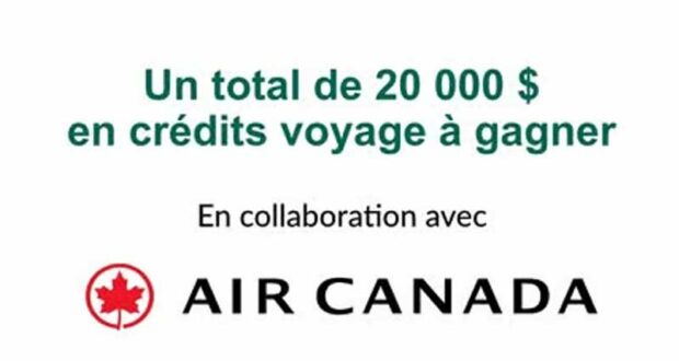 Gagnez 3 crédits voyage d'une valeur totale de 20 000 $