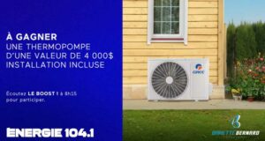 Une thermopompe de 4000 $ à gagner