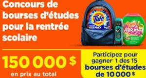 Gagnez 15 bourses d’études de 10 000 $ chacune