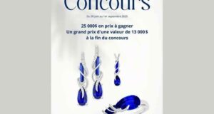 Gagnez un ensemble de bijoux or blanc et saphir bleu Chatham de 13000 $