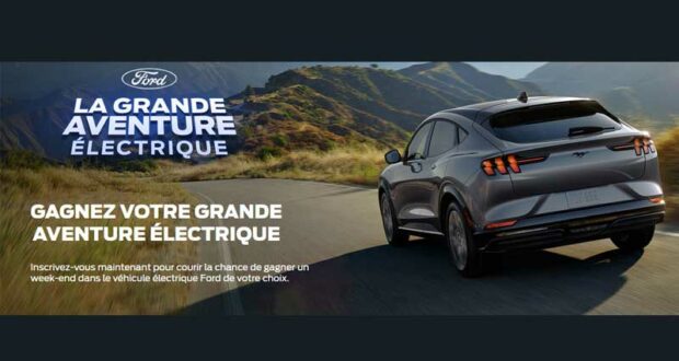 Gagnez un week-end dans un véhicule électrique Ford (5000 $)
