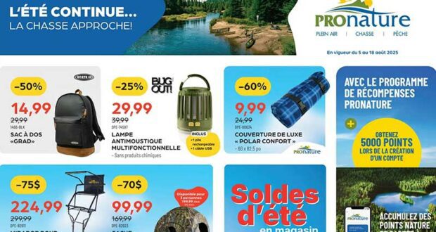 Pronature Circulaire du 5 août au 18 août 2025