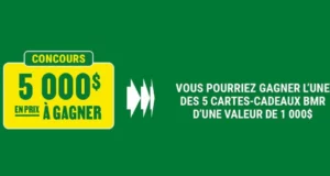 Gagnez 5 cartes-cadeaux BMR de 1000 $ chacune