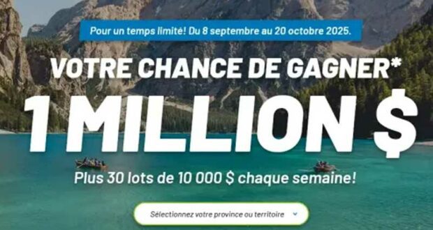Gagnez un grand prix de 1 000 000 $ Ou 10 000 $ par semaine