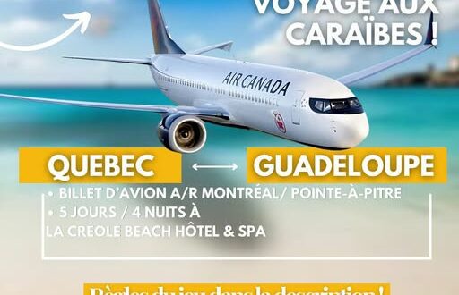 Gagnez un séjour de rêve en Guadeloupe (3898 $)