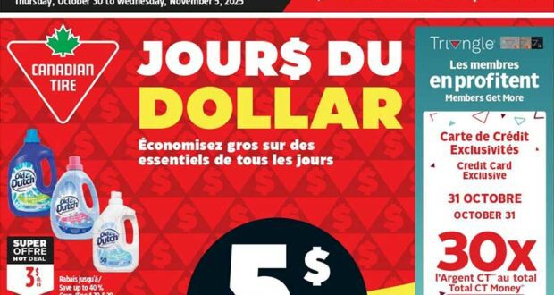 Circulaire Canadian Tire du 30 octobre au 5 novembre 2025