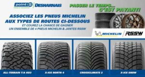 Gagnez un ensemble de pneus Michelin + jantes RSSW (1450 $)